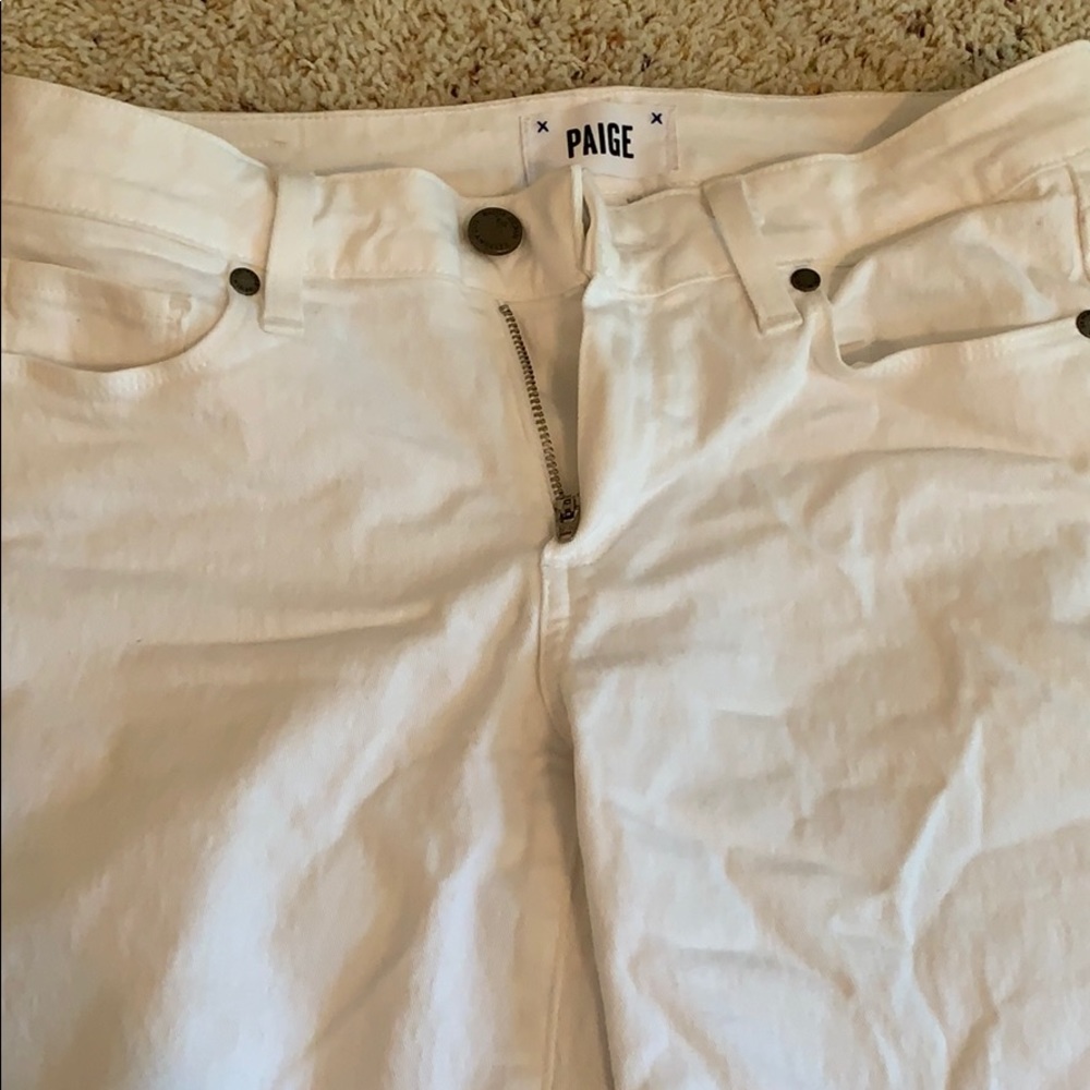 Paige Cropped White Jeans
